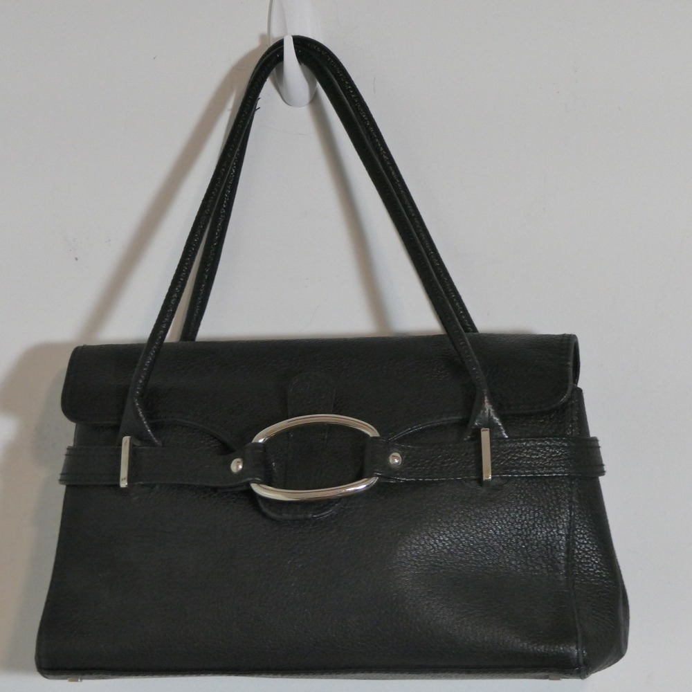 Stuart Weitzman Women Shoulder Bag M Black Pebbled Leather Quiet Luxury Timeless